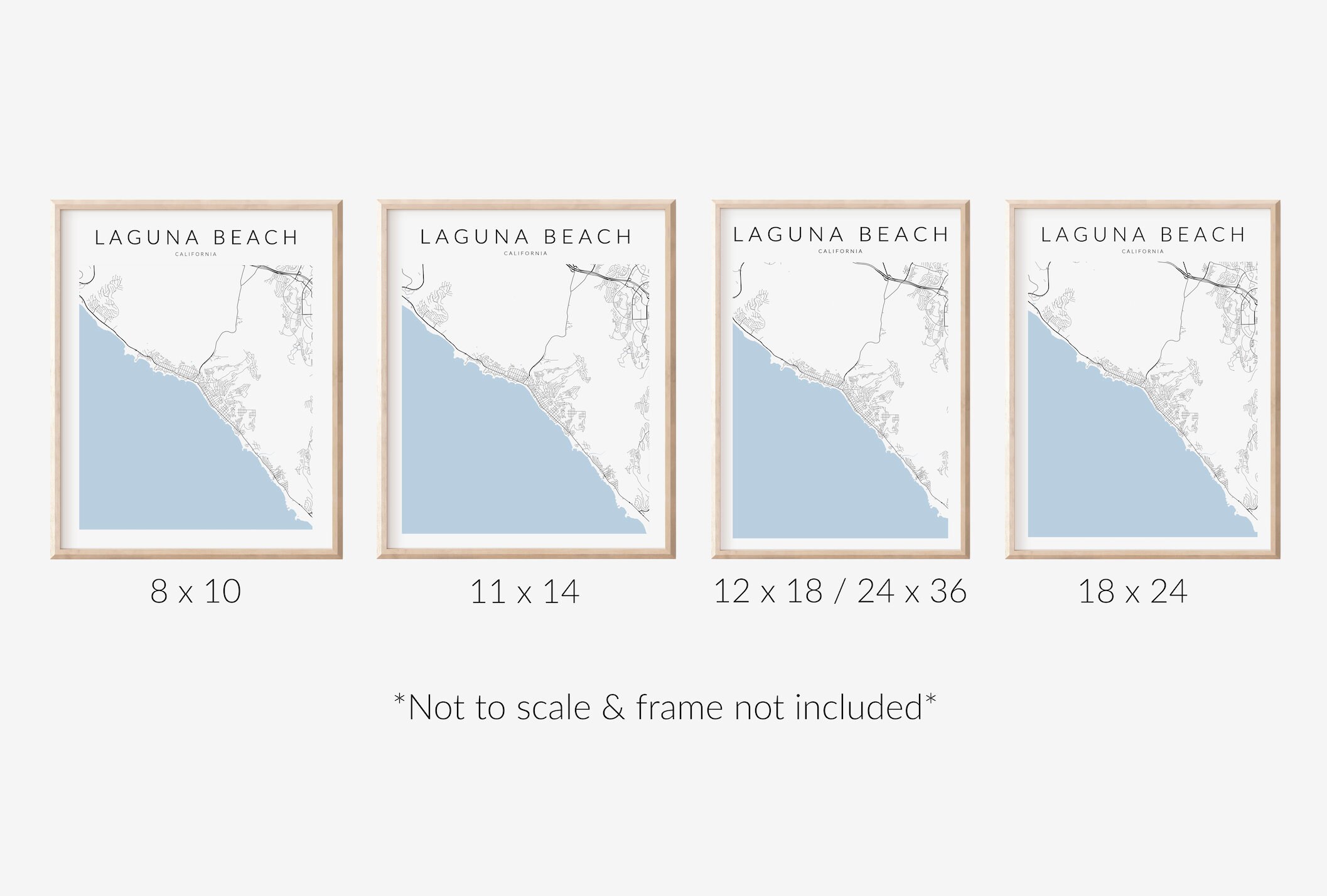Laguna Beach Map Print California Map Print Laguna Beach - Etsy