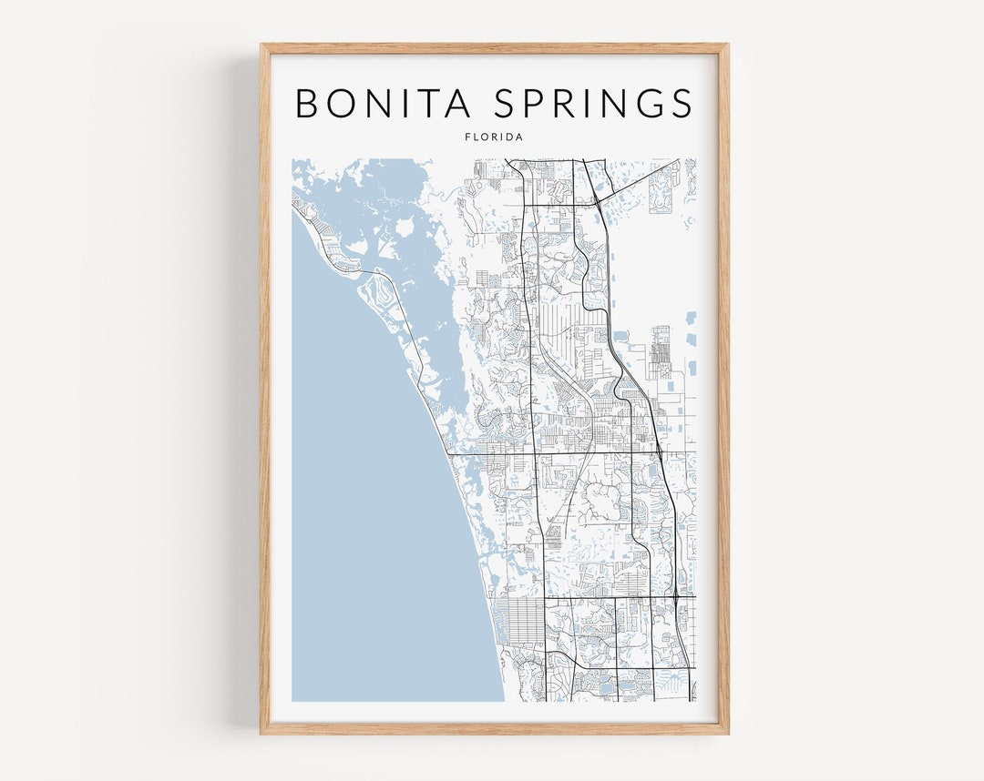 Bonita Springs Map Print, Florida Map Print, Bonita Springs Florida Poster, Bonita Springs Decor