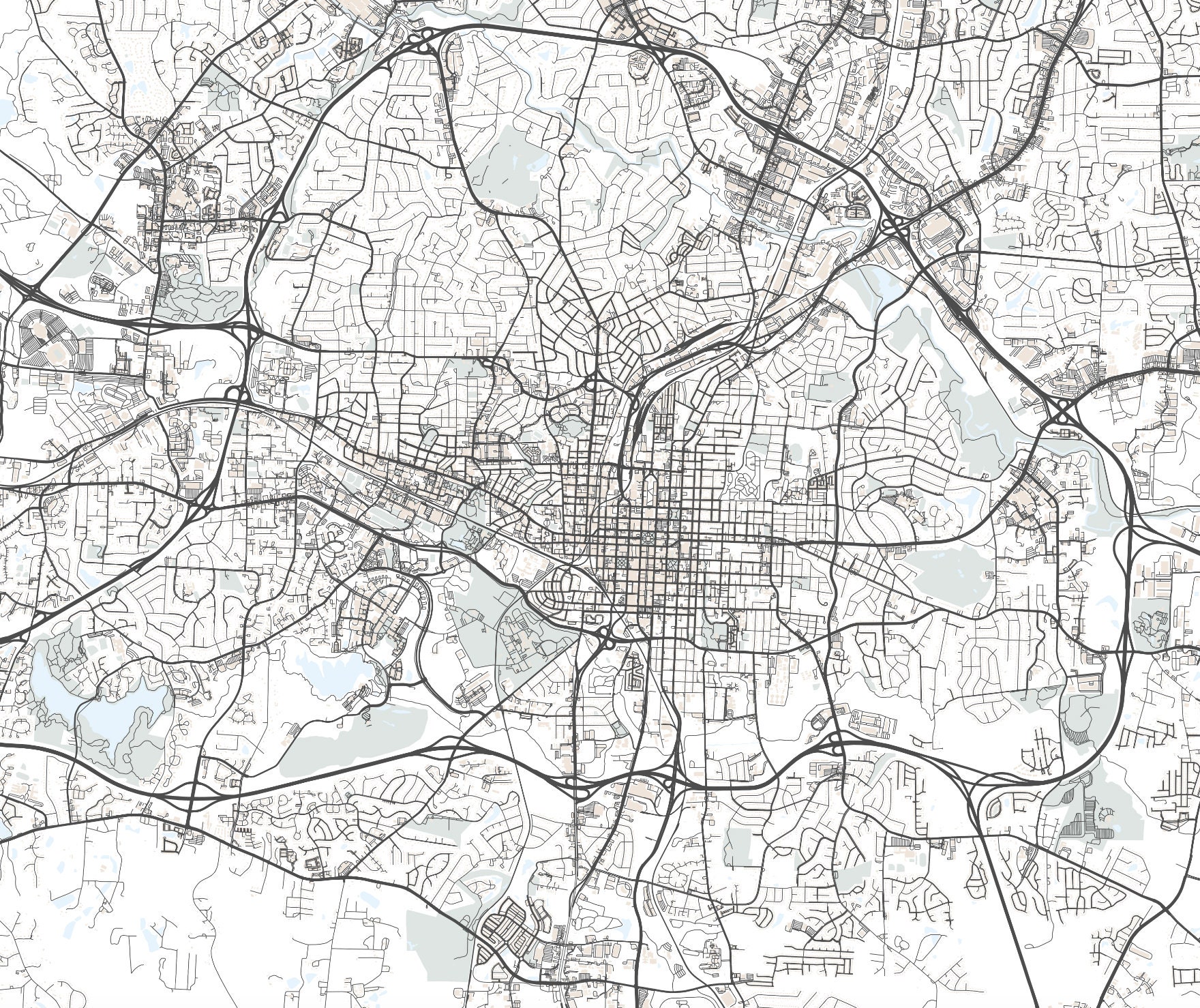 Raleigh Map Print, Raleigh North Carolina Map Poster, North Carolina ...