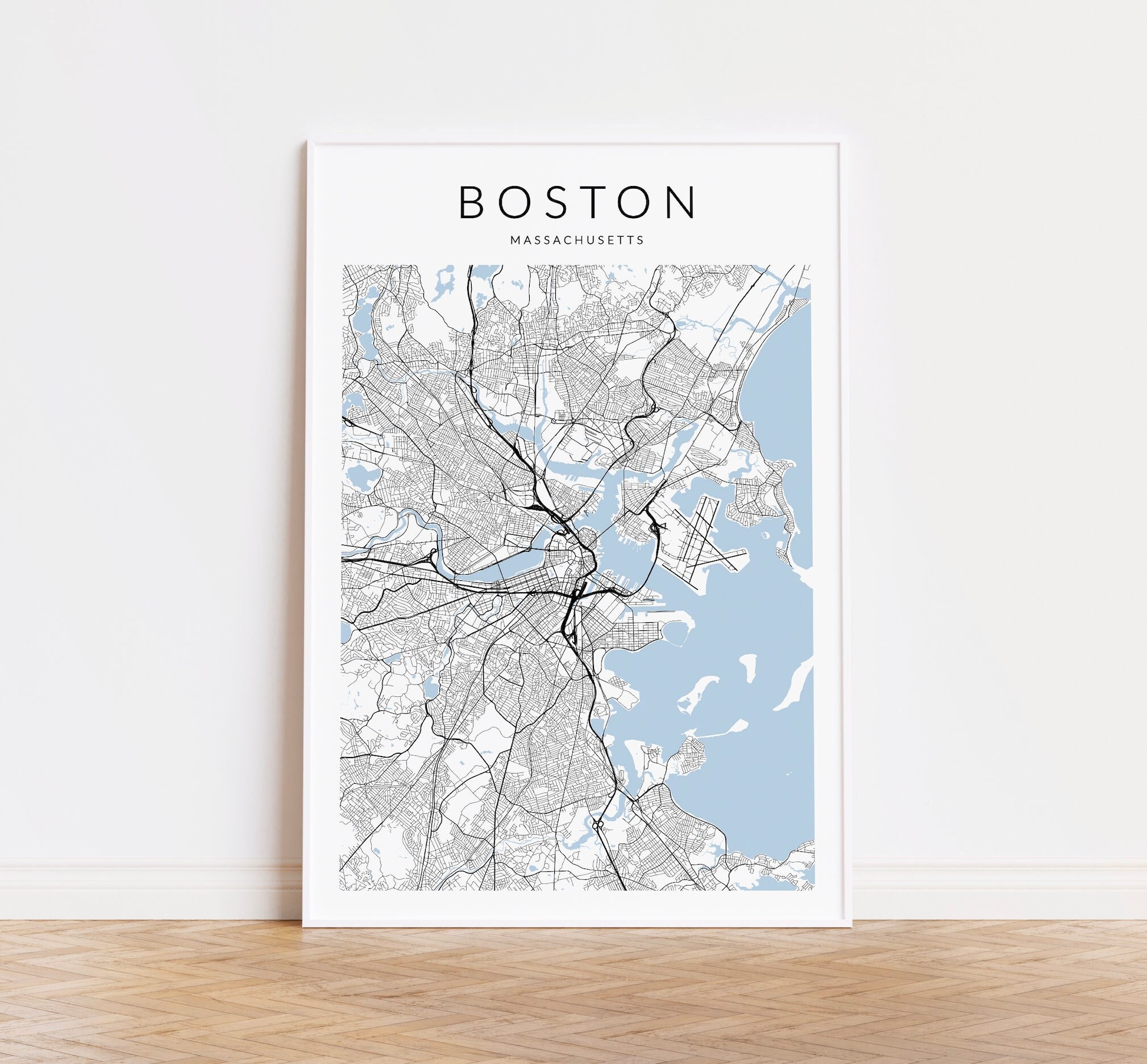 Boston Map Print, Boston Map Art, Minimalist Map, Boston Massachusetts ...