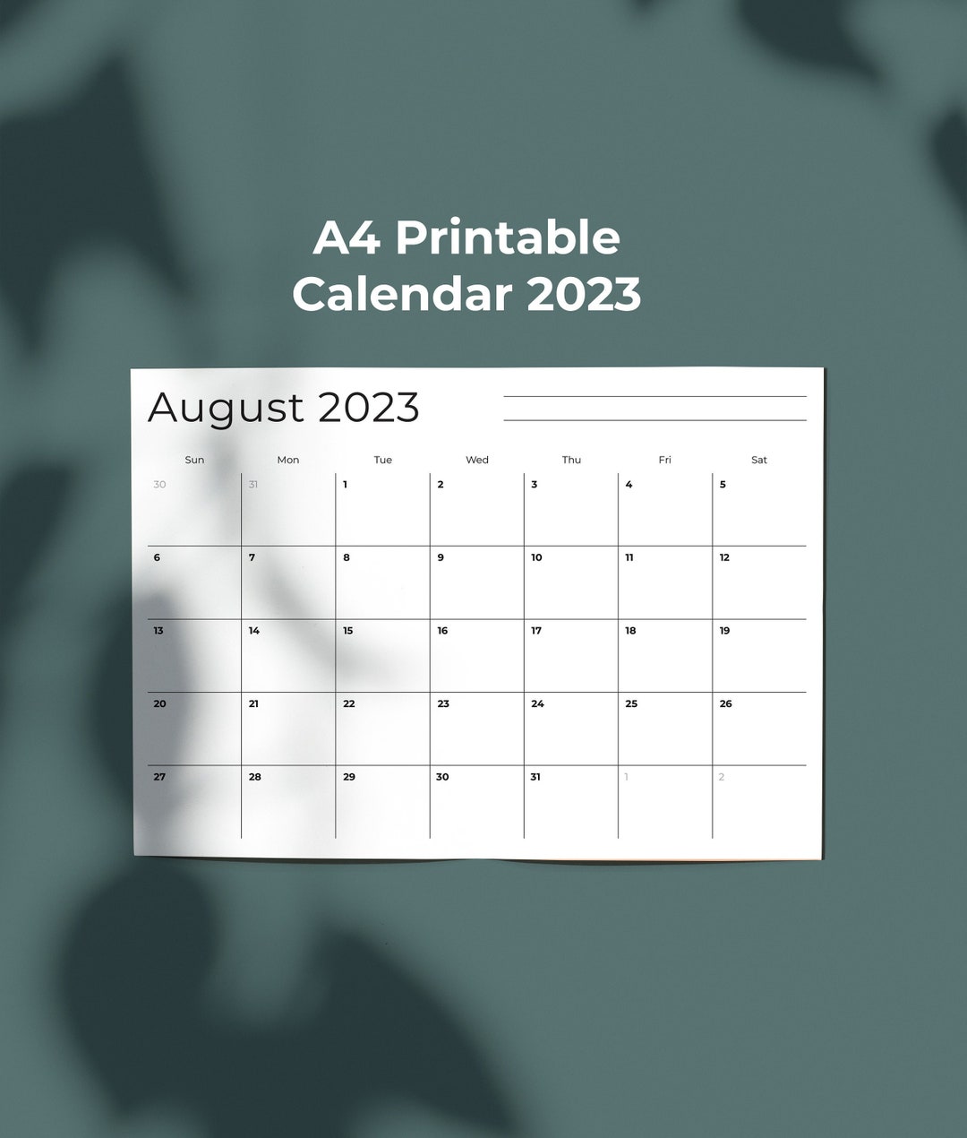 2023-calendar-a4-printable-and-digital-calendar-2023-daily-etsy