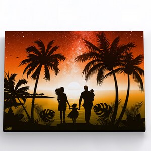 Beach Wall Art | Tropical Wall Art | Canvas Wall Art | Canvas Album Cover Print | 8 Sizes Horizontal | Family Wall Art Print Island
