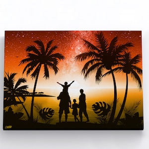 Beach Wall Art | Tropical Wall Art | Canvas Wall Art | Canvas Album Cover Print | 8 Sizes Horizontal | Family Wall Art Print Island