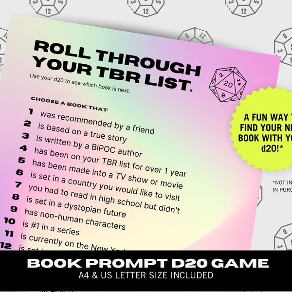Tbr Prompt Etsy