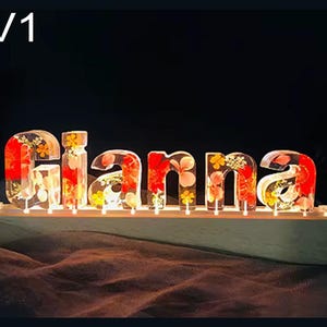 Lámpara/luz de noche con letras decorativas personalizadas para bebés