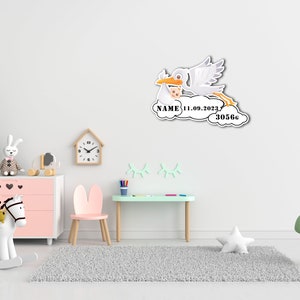 Personalised Baby Birth Metal Sign (Geburtstafel)