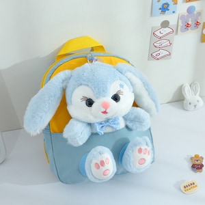 Personalisable Rabbit kids plush toy backpack.