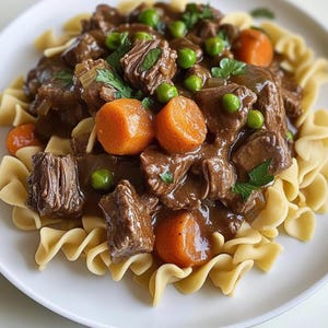 Crockpot Beef Tips & Noodles Recipe: Easy Comfort Food (Printable Digital Download)