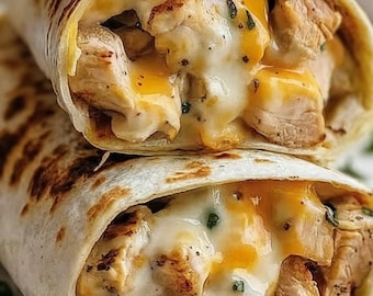 Cheesy Garlic Chicken Wraps Recipe: Savory & Easy (Digital Download)