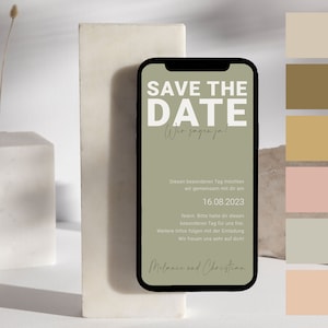 Digital | Save the Date | Wedding | Invitation | Wedding | Personalized | Modern | Minimalist | Whatsapp