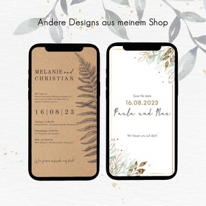 Digital Dankeskarte Hochzeit Save the Date Einladung Wedding Personalisiert Modern Fotogalerie Whatsapp Bild 5