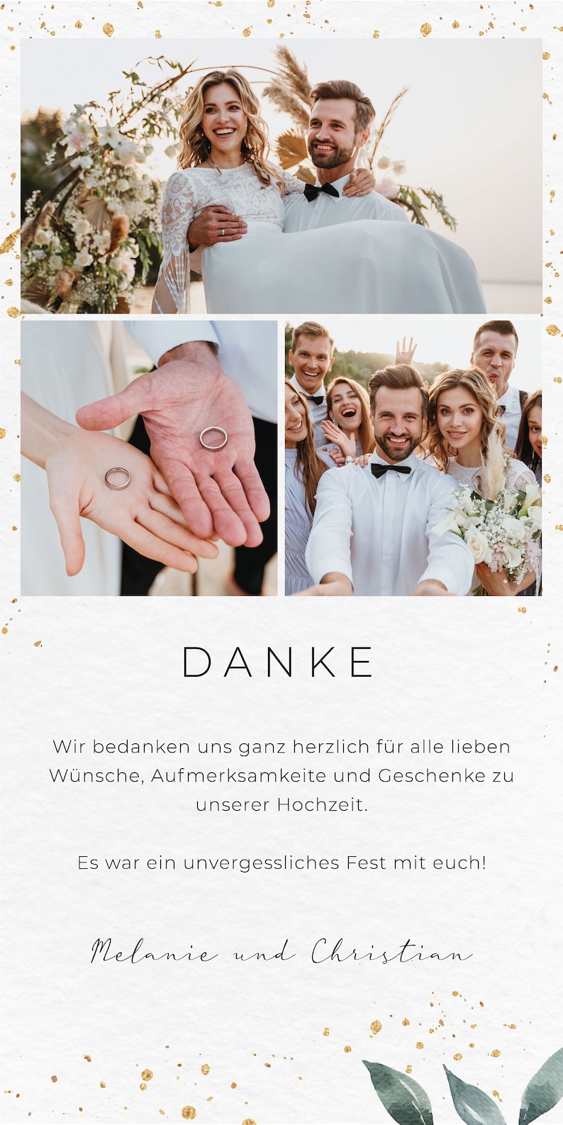 Digital Dankeskarte Hochzeit Save the Date Einladung Wedding Personalisiert Modern Fotogalerie Whatsapp Bild 2