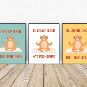 Sloths Enlightened Animal Set of 6 Instant Download Poster Retro Groovy Gift Pop Art Mental Health Gift Mindfulness Meditation Rainbow LGBTQ