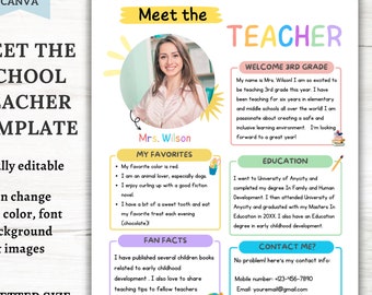 Meet The Teacher Classroom Introduction Template, Back To School Handout, School Open House Flyer, Back to School Welcome Letter