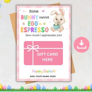 Porte-cartes café de Pâques, Carte-cadeau Certains lapins ne peuvent pas oeuf-expresso, Porte-cartes cadeau enseignant, Cadeau de Pâques de remerciement pour enseignant