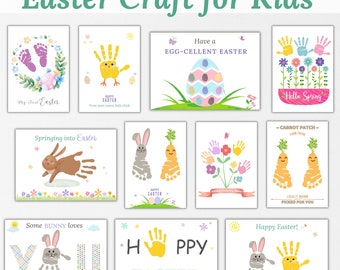 Bundle-Ostern Handwerk für Kinder, Ostern Handabdruck Handwerk, Ostern Fußabdruck Handwerk, Hase DIY druckbare Handwerk, OSTERN Kindertagesstätten Klassenzimmer Aktivität