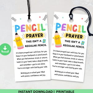 Pencil Prayer Tag: Christian Back to School Blessing (Digital Download)