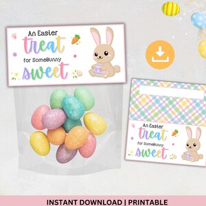 Easter Bunny Treat Bag Topper: Some Bunny Sweet Favor Tag (Digital Download)