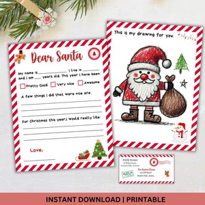 Brief an den Weihnachtsmann zum ausdrucken, Kinderbrief an den Weihnachtsmann, lieber Weihnachtsbrief, Weihnachtswunschliste, Weihnachtsmannliste, Weihnachtsmannpost, druckbarer Umschlag