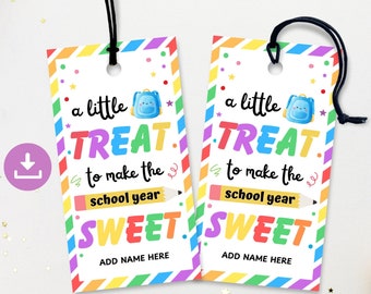 A Little Treat To Make Your First Day Sweet Tag, Back To School Treat Tag, Sweet School Year Tag, Teacher Gift Tag, Student Cookie Tag