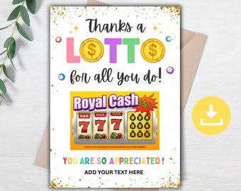 Lotto Gift Card Holder, Lottery Ticket Appreciation Favor Tag, Staff Teacher Appreciation Gift Ticket Holder, Thanks a LOTTO for all you do