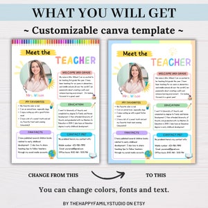 Editable Meet the Teacher Template, Back to School Printable Welcome ...