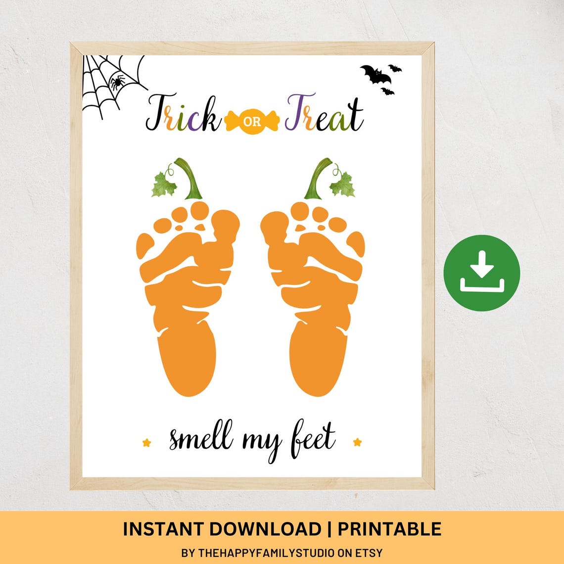Halloween Footprint Craft, Halloween Footprint Art, Trick or Treat Baby ...