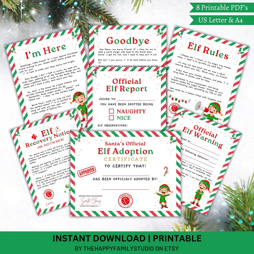 Elf on the Shelf Letter Kit, Christmas Letters Bundle, Elf Welcome ...