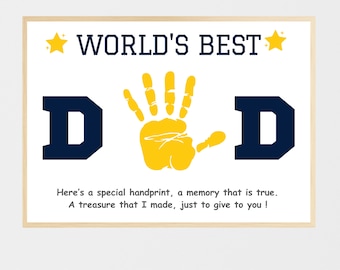 Printable Fathers Day Handprint Art, Fathers Day Activity, Fathers Day Craft, Fathers Day Gift, Poem Gift for Dad, Best Dad Gift, Dad Gift