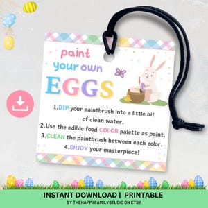 Easter PYO Paint Your Own Eggs Cookie Tag, PYO Easter Egg Carton Sticker Label, Pyo Easter Egg Tags, Paint Your Own Egg Cookie Kit