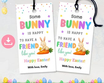 Irgendein Hase freut sich, einen Freund wie Dich zu haben Geschenkanhänger, Schule Ostern Geschenkanhänger bedruckbar, Osterhase Kinder Klassenzimmer Geschenkanhänger
