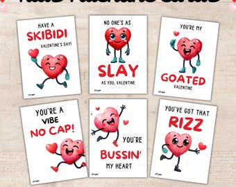 Jargon Valentijnsdagkaarten voor kinderen, Tween-valentijnskaarten, Teen Boys Valentines, Bruh Valentines Card, Classroom Funny Valentines-kaarten