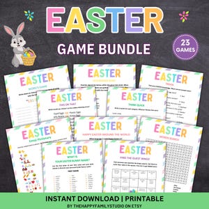 Easter Games Bundle, Printable Easter Party Games for Teens& Adults, Fun Easter Activities, Office Games, Virtual Easter Games, Family Games