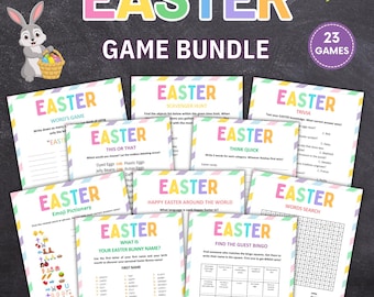 Easter Games Bundle, Printable Easter Party Games for Teens& Adults, Fun Easter Activities, Office Games, Virtual Easter Games, Family Games