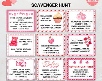 Valentines Day Scavenger Hunt for Kids, Valentines Treasure Hunt Clues, Valentines Games For Kids, Kids Valentines Day Gift