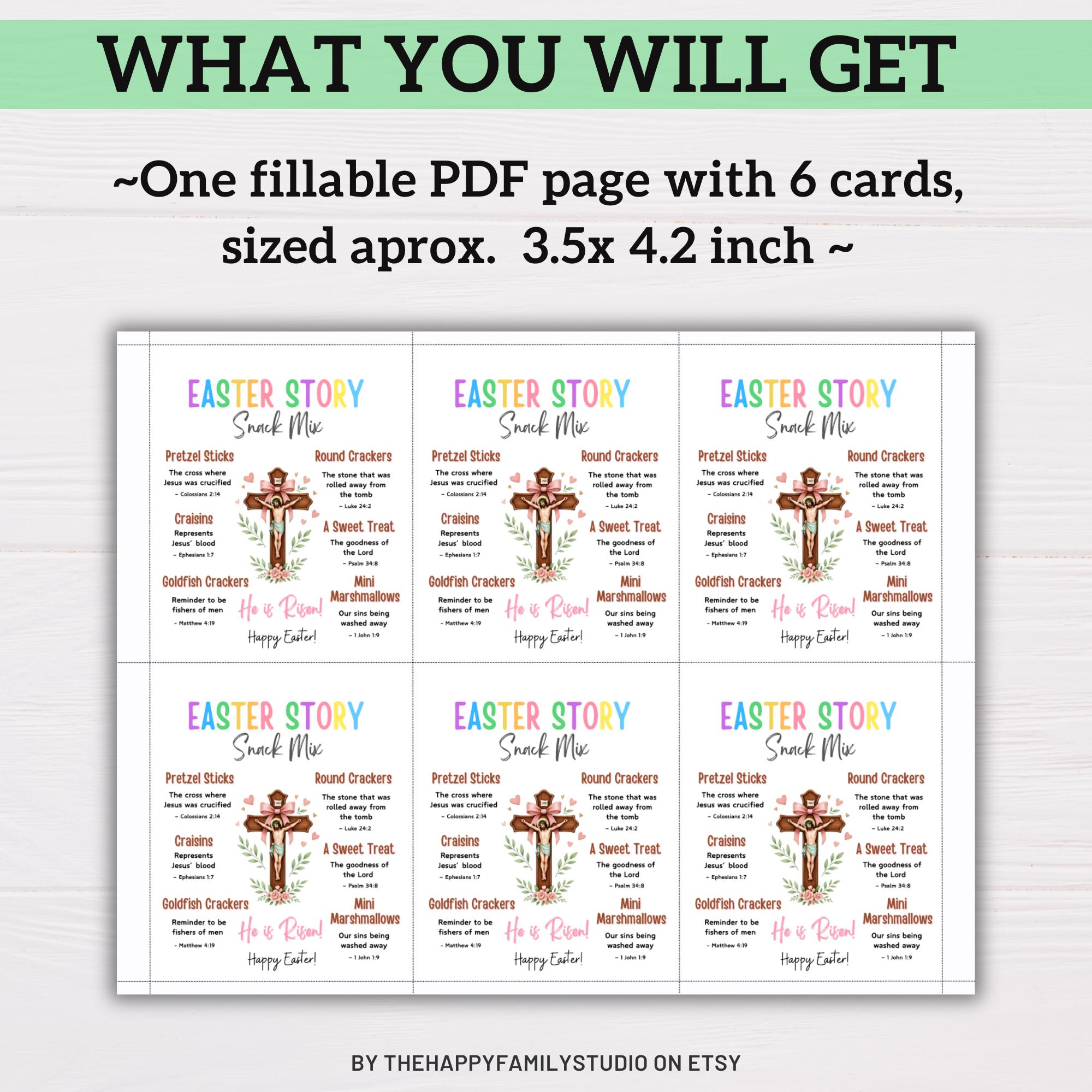 Easter Story Snack Mix Topper&tag Printable, Holy Week Treat Basket ...