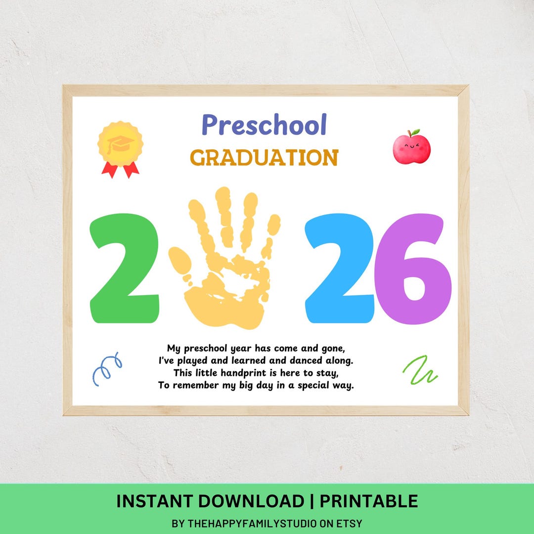 Preschool Graduation Handprint Art: Last Day Keepsake (digital Download ...