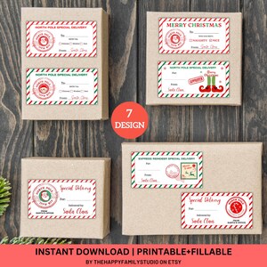 Personalised North Pole Express Delivery Present Stickers Bundle, Christmas Gift Labels Stickers, Labels Stickers Tags, Santa Gift Tags