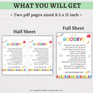 Printable End of School Year Letter for Students, Poem Gift From ...