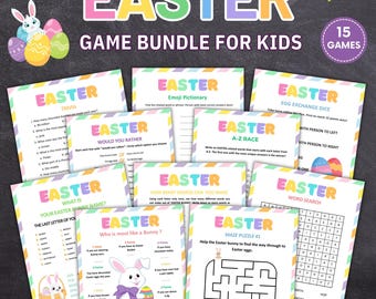 Easter Games Bundle, Printable Easter Games for Kids, Classroom Easter Games, Easter Family Games, Easter Activities, Easter Trivia Game