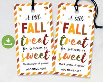 Höstpresentetiketter för tack, presentetiketter för sötsaker, höstpresentetiketter, presentetiketter för Thanksgiving, höstpresentetiketter, uppskattning för lärare