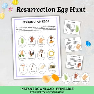Resurrection Eggs Easter Hunt, The Easter Story Holy Week Resurrection Eggs, Easter Story Scavenger Hunt, Christian Easter Activity