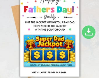 Father's Day Scratch Card Holder, Personalised Lotto Father's Day Card, Gift for Grandad, Fathers Day Gift, Birthday Gift for Dad