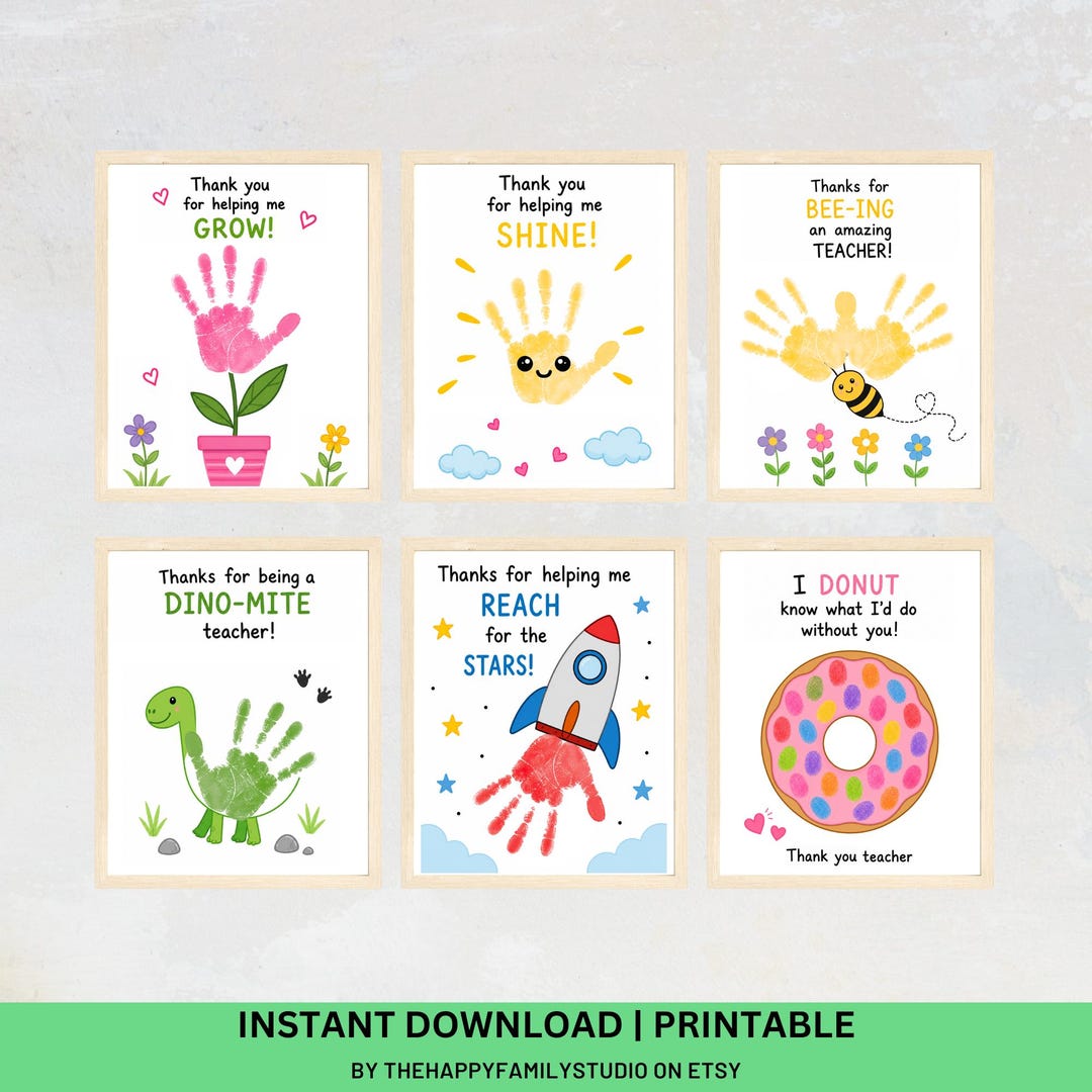 Teacher Appreciation Handprint Art Set, Handprint Craft, Printable ...