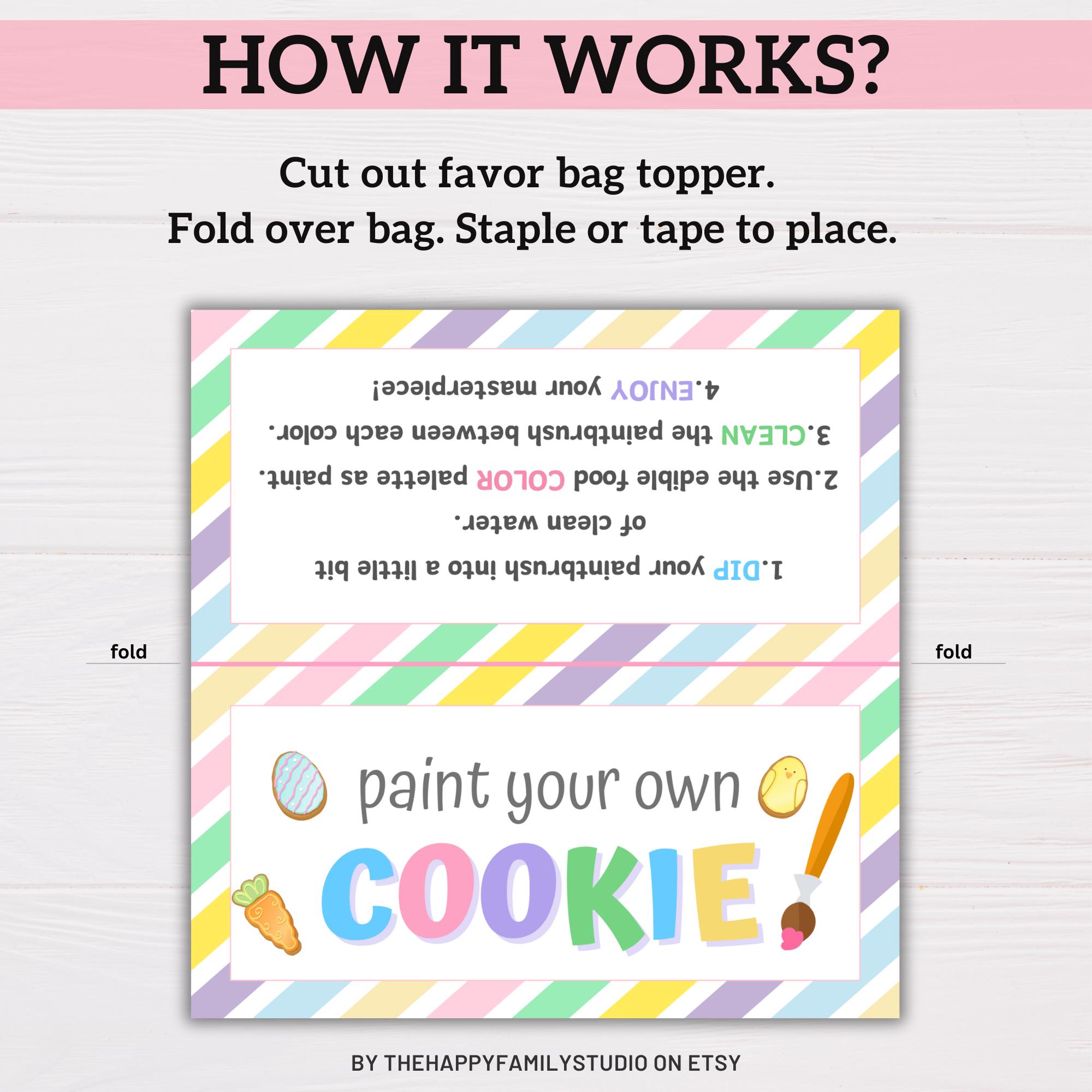 Easter Paint Your Own Cookie Bag Topper, Cookie Bag Topper Tag, DIY ...