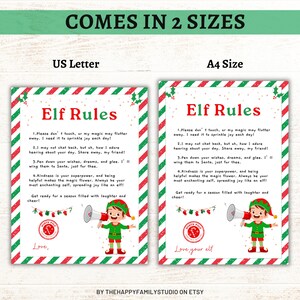 Printable Elf on the Shelf Rules, Christmas Elf Letters to Kids, Elf ...