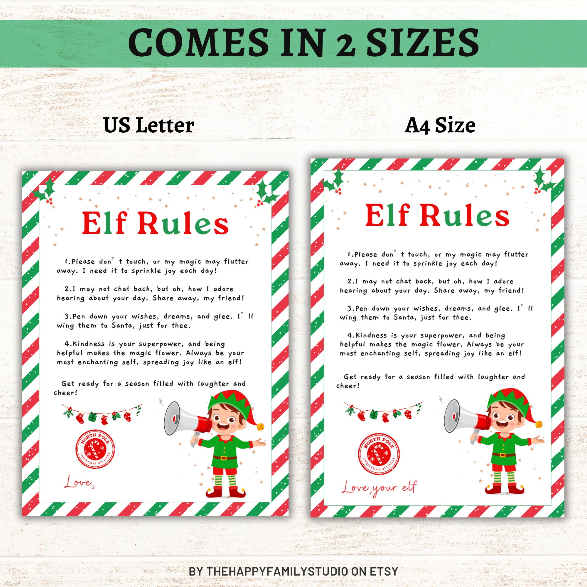 Printable Elf On The Shelf Rules Christmas Elf Letters To Kids Elf