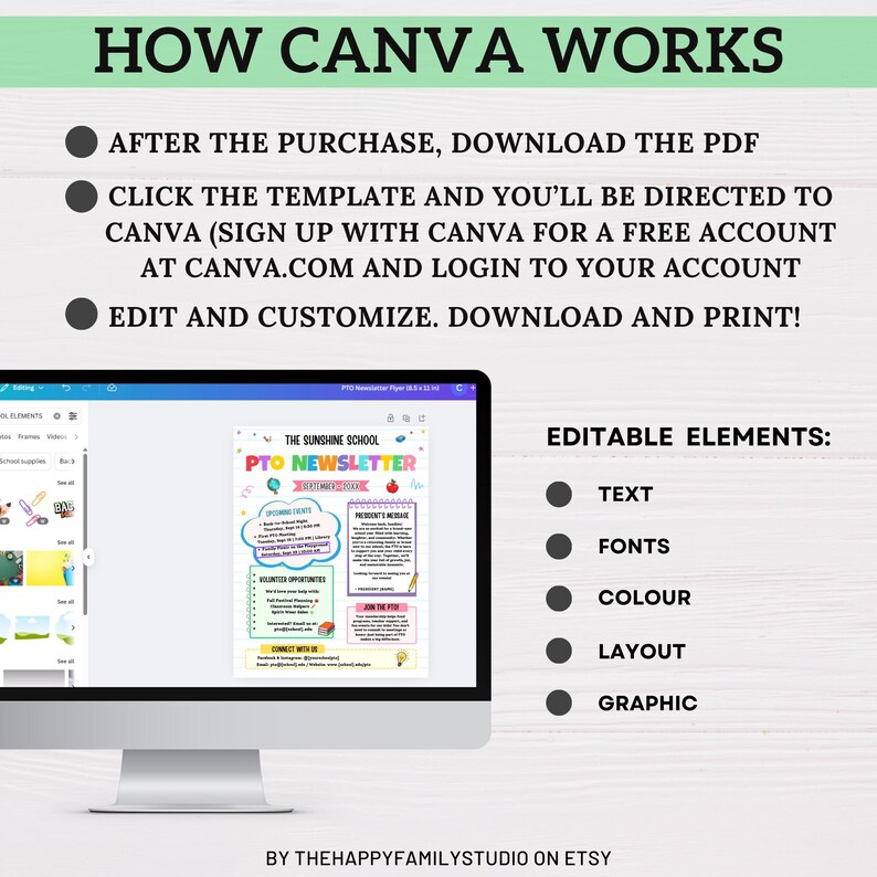 Editable PTO Newsletter Template, PTO School Communication Flyer, PTO ...