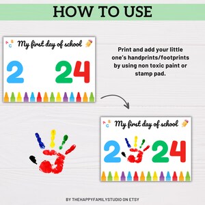 First Day of School Handprint Art, First Day of School Sign School ...