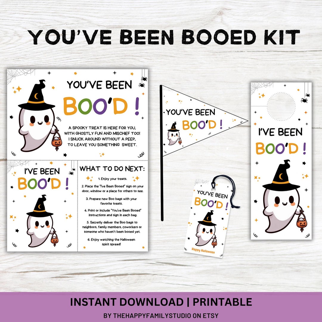 You've Been Booed Printable Halloween Kit, Boo Sign and Poem, You've ...
